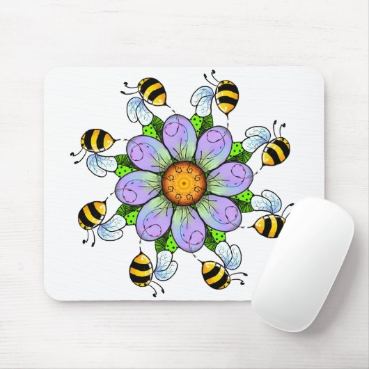 Blume und Bienen Mousepad (Mit Mouse)