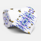 Blume und Bienen Neck Tie Spring Design Krawatte (Gerollt)