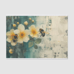 Blume und Bienen Seidenpapier