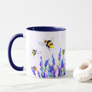 Blume und Bienen-Tasse Frühjahr Tasse