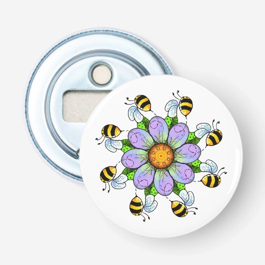 Blume und Bienenflaschenöffner Flaschenöffner (Vorderseite)