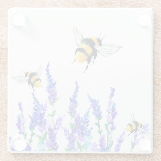 Blume- und Bienenglas-Untersetzer - Frühjahr Glasuntersetzer (Rückseite)