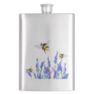 Blume- und Bienenkolben Flachmann