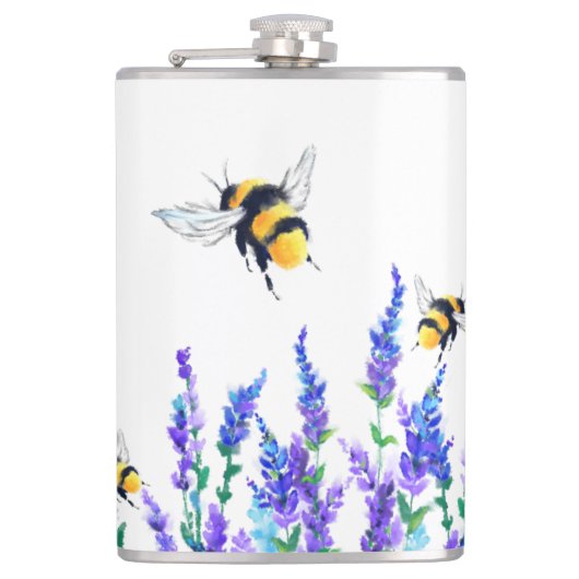 Blume- und Bienenkolben Flachmann (Vorderseite)