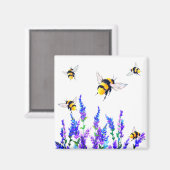 Blume- und Bienenmagnet Magnet (Vorderseite/Rückseite)