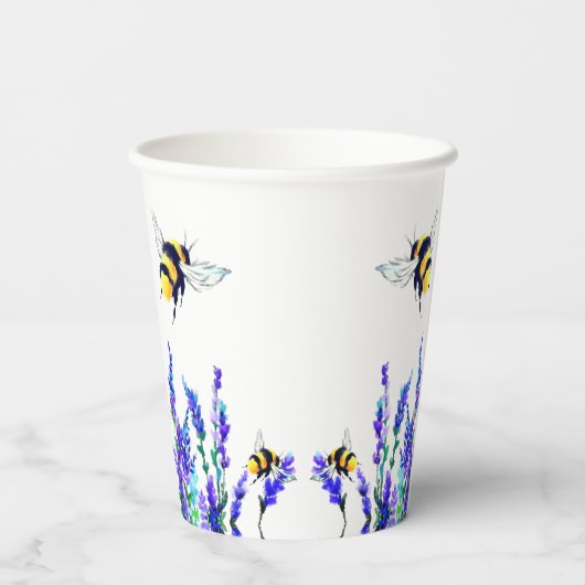 Blume- und Bienenpapierkäfige Pappbecher (Rückseite)