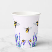 Blume und Bienenstockwerke Pappbecher (Rückseite)