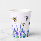 Blume und Bienenstockwerke Pappbecher (Vorderseite)