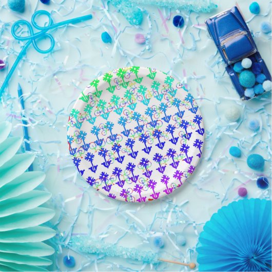 Blume und Bikes Themenpapiertafel Pappteller (Party)