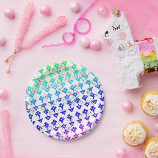 Blume und Bikes Themenpapiertafel Pappteller (Party)