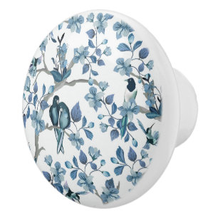 Blume und Birds Blumenknochen Keramikknauf