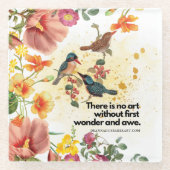 Blume und Birnen Untersetzer aus Glas (Vorderseite)