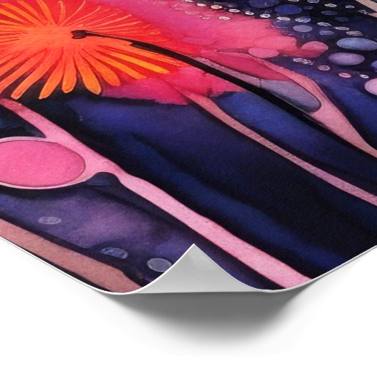 Blume und Blasen Poster (Ecke)