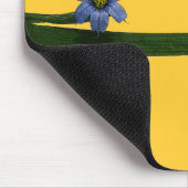Blume und Blatt aus blauem mit Augen Gras Mousepad (Ecke)