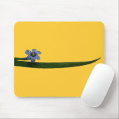 Blume und Blatt aus blauem mit Augen Gras Mousepad (Mit Mouse)