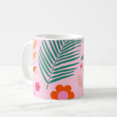 Blume und Blätter 02 Rosa Blütenblätter Kaffeetasse (Vorderseite Links)