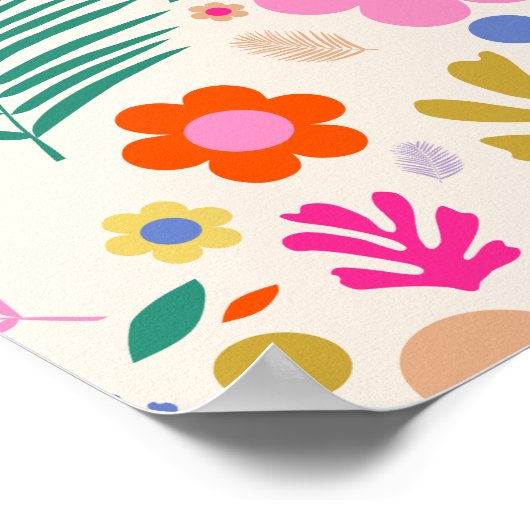 Blume und Blätter 04 Farbenfrohe Blüte Poster (Ecke)