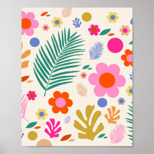 Blume und Blätter 04 Farbenfrohe Blüte Poster