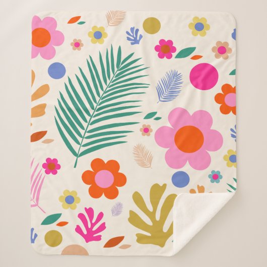 Blume und Blätter 04 Farbenfrohe Blüte Sherpadecke (Vorderseite)