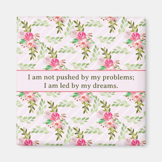 Blume und Blätter-Affirmations-Magnet Magnet (Vorne)