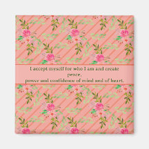 Blume und Blätter-Affirmations-Magnet