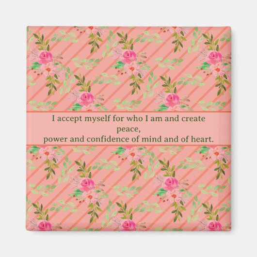 Blume und Blätter-Affirmations-Magnet Magnet (Vorne)