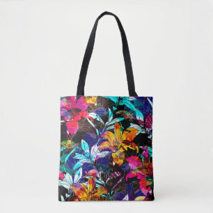Blume und Blätter Aquarellfarben nahtlos Tasche