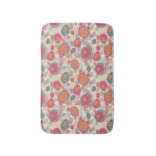 Blume und Blätter Badematte (Vorderseite Vertikal)