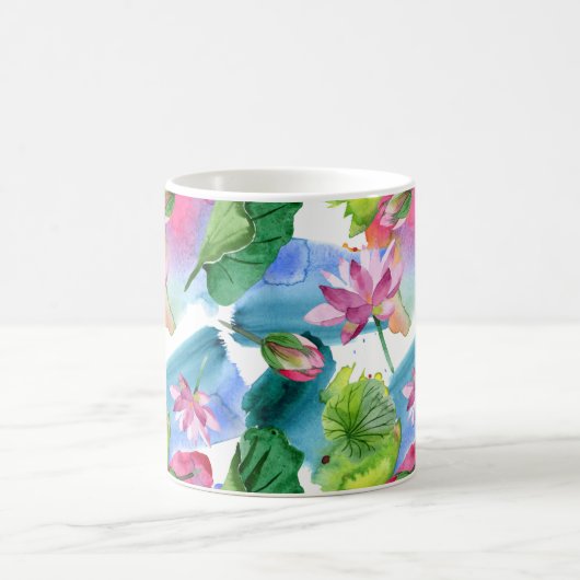 Blume und Blätter Botanisch-rosa Kaffeetasse (Mittel)