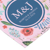 Blume und Blätter Botanisches Muster Kurzer Tischläufer (Ecke)