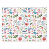 Blume und Blätter Botanisches Muster Tischdecke (Vorderseite (Horizontal))