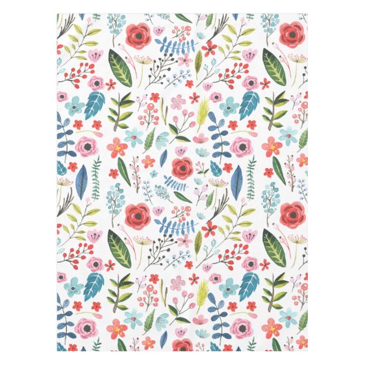 Blume und Blätter Botanisches Muster Tischdecke (Vorderseite)