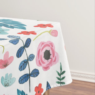 Blume und Blätter Botanisches Muster Tischdecke