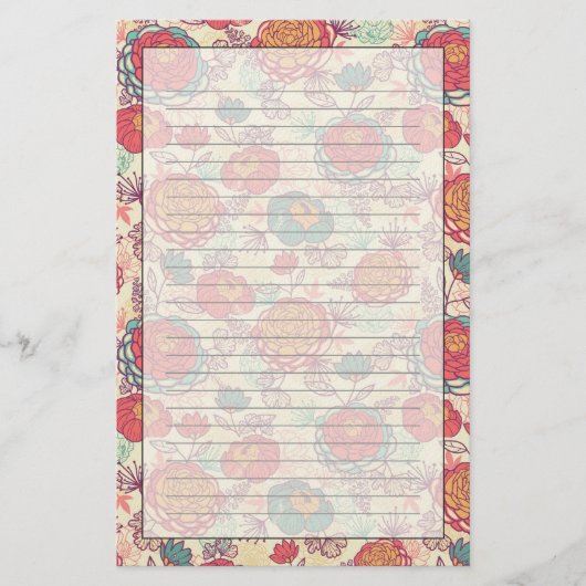 Blume und Blätter Briefpapier (Vorderseite)