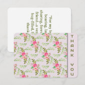 Blume und Blätter Danke Karte (Vorne/Hinten)
