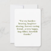 Blume und Blätter Danke Karte (Rückseite)