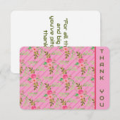 Blume und Blätter Danke Karte (Vorne/Hinten)