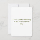 Blume und Blätter Danke Karte (Rückseite)