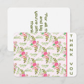 Blume und Blätter Danke Karte (Vorne/Hinten)