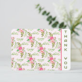 Blume und Blätter Danke Karte (Stehend Vorderseite)