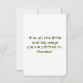 Blume und Blätter Danke Karte (Rückseite)