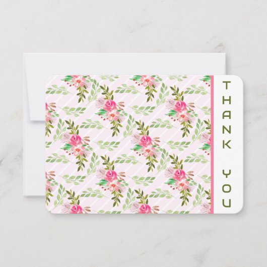 Blume und Blätter Danke Karte (Vorderseite)