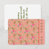 Blume und Blätter Danke Karte (Vorne/Hinten)