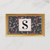 Blume und Blätter dekorativ | Antike Rahmen Visitenkarte (Vorderseite)