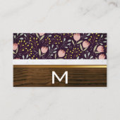 Blume und Blätter dekorativ | Holz und Murmel Visitenkarte (Vorderseite)