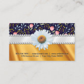 Blume und Blätter dekorative Muster Drapery Visitenkarte (Rückseite)