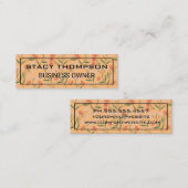 Blume und Blätter Dekoratives Muster Mini Visitenkarte (Vorne/Hinten)