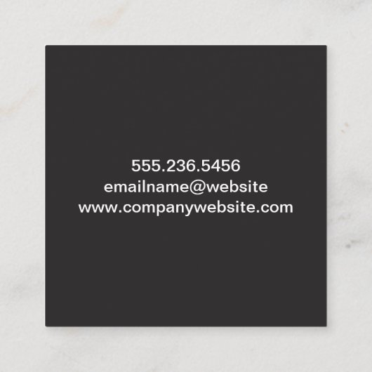 Blume und Blätter Dekoratives Muster Quadratische Visitenkarte (Rückseite)