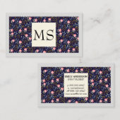 Blume und Blätter Dekoratives Muster Visitenkarte (Vorne/Hinten)