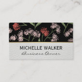 Blume und Blätter Dekoratives Muster Visitenkarte (Vorderseite)